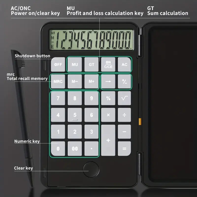 Calculadora LCD com Bloco de Notas ✏️